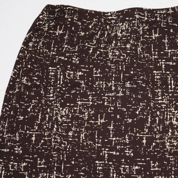 Kenneth Cole New York Women's Brown Abstract Print Skirt with Slit in size M NWT - Picture 2 of 6